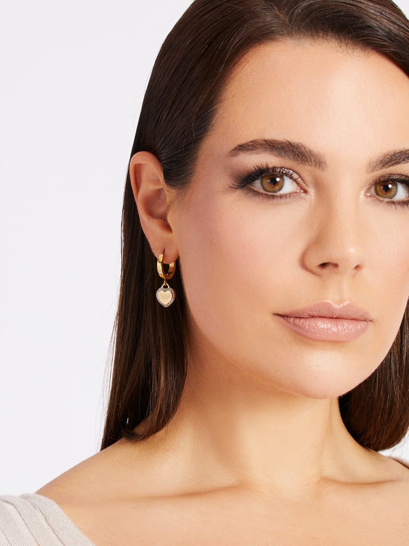 Guess heart shaped earrings deals