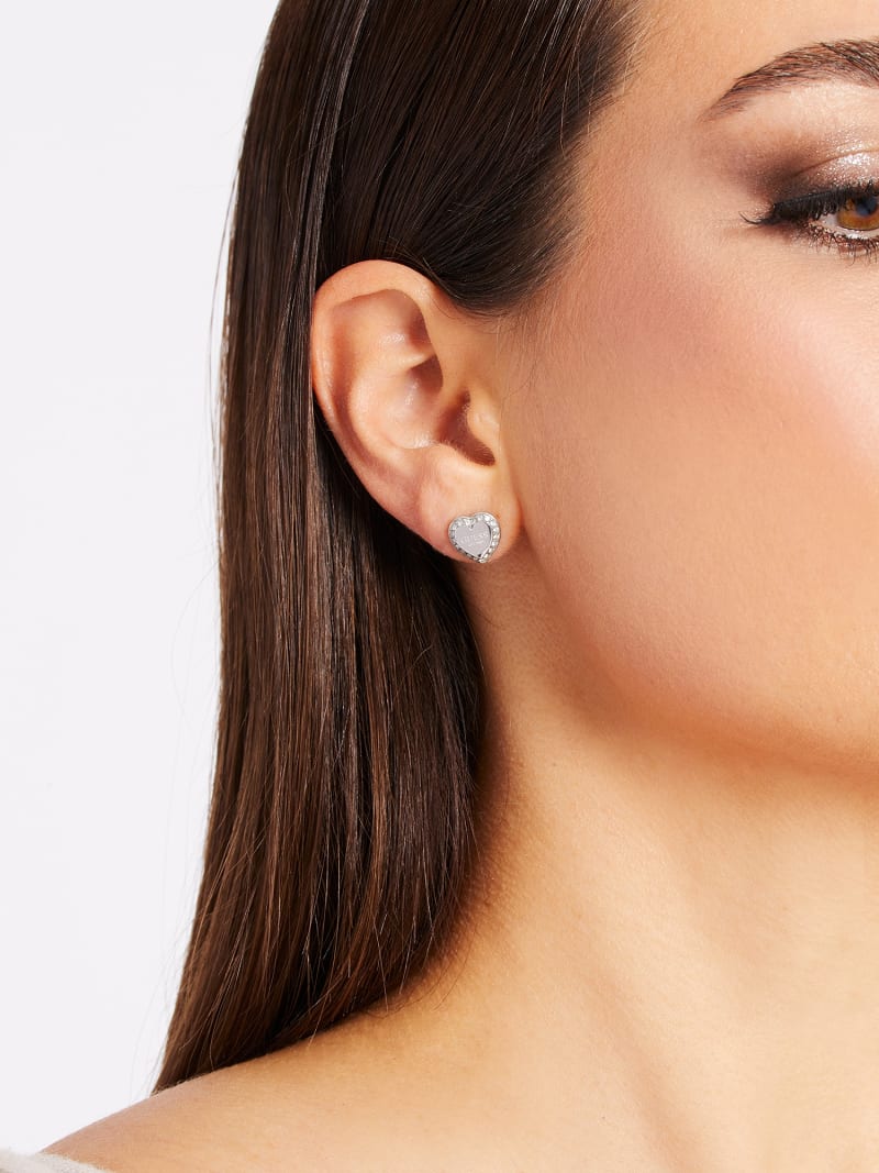 Guess heart earrings new arrivals