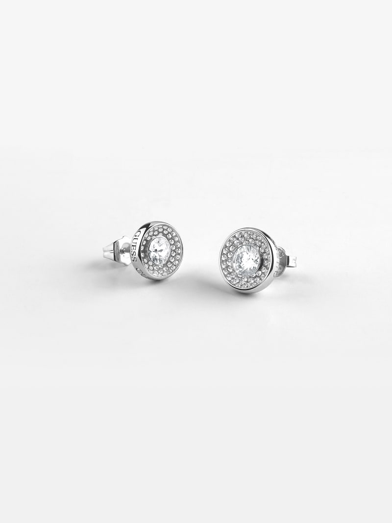 Silver solitaire earrings outlet