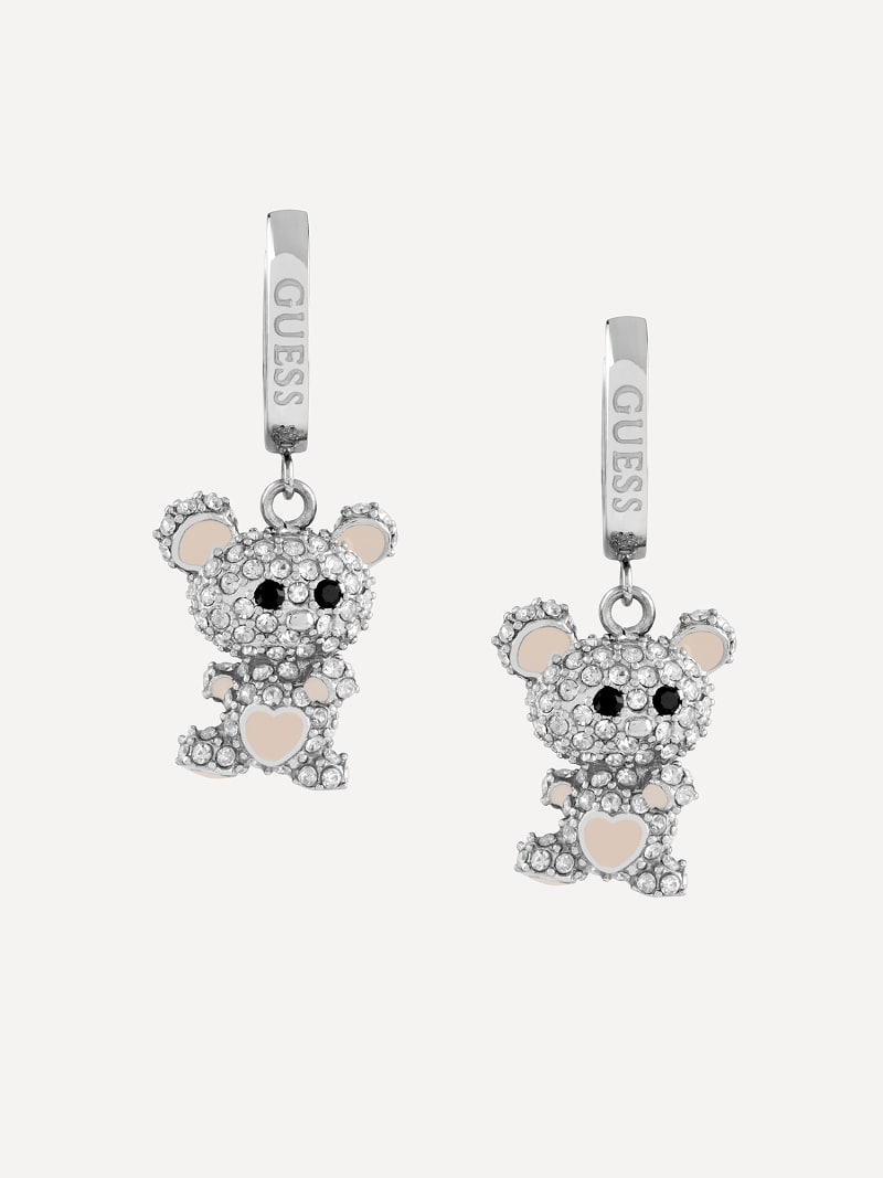 Boucles D'oreilles Créoles Guess 4G Light - Acier Or Jaune - 25mm Avec Pierres Et Logo - Modèle JUBE05236JWYGT/U