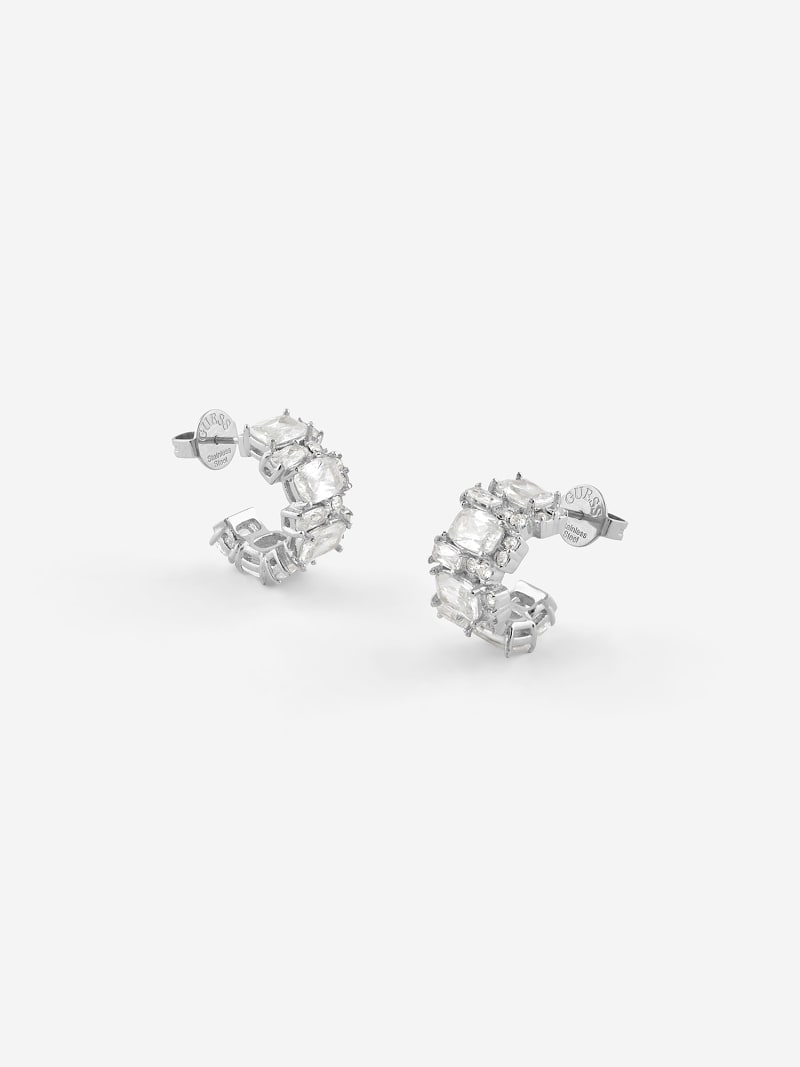 Boucles D'oreilles Guess Argentées UBE82073 - Bijoux Femme Neufs Avec étiquettes, Dimensions 5x1.5 Cm