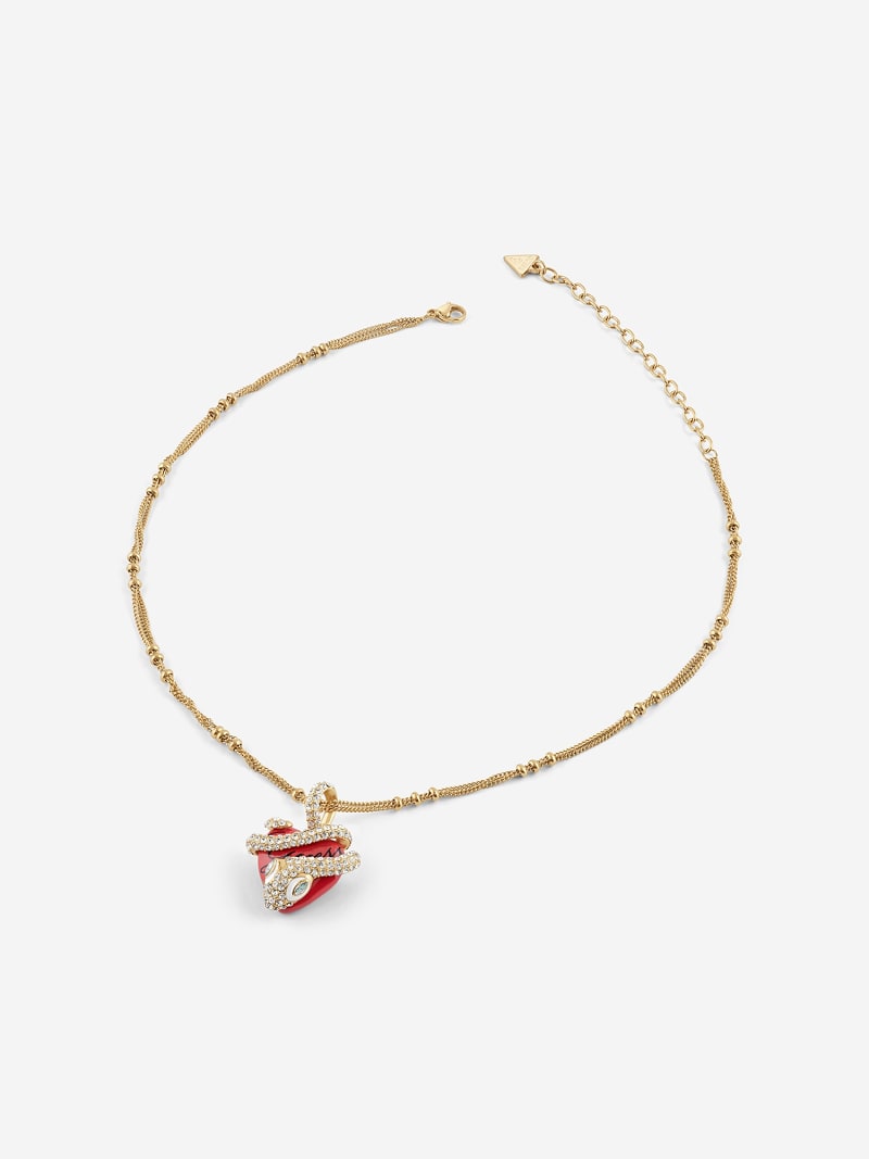 DESIGN - Lot De 2 Colliers Avec Chaîne Style Serpent Et Pendentif Fondu Argente