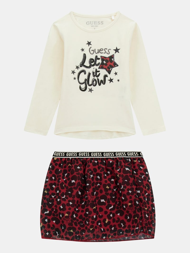 Set T shirt in jersey e gonna in chiffon