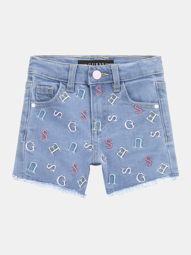 Shorts in jeans con ricami