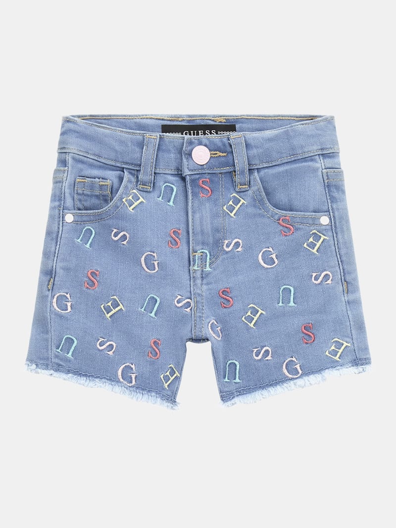 Geborduurde denim shorts