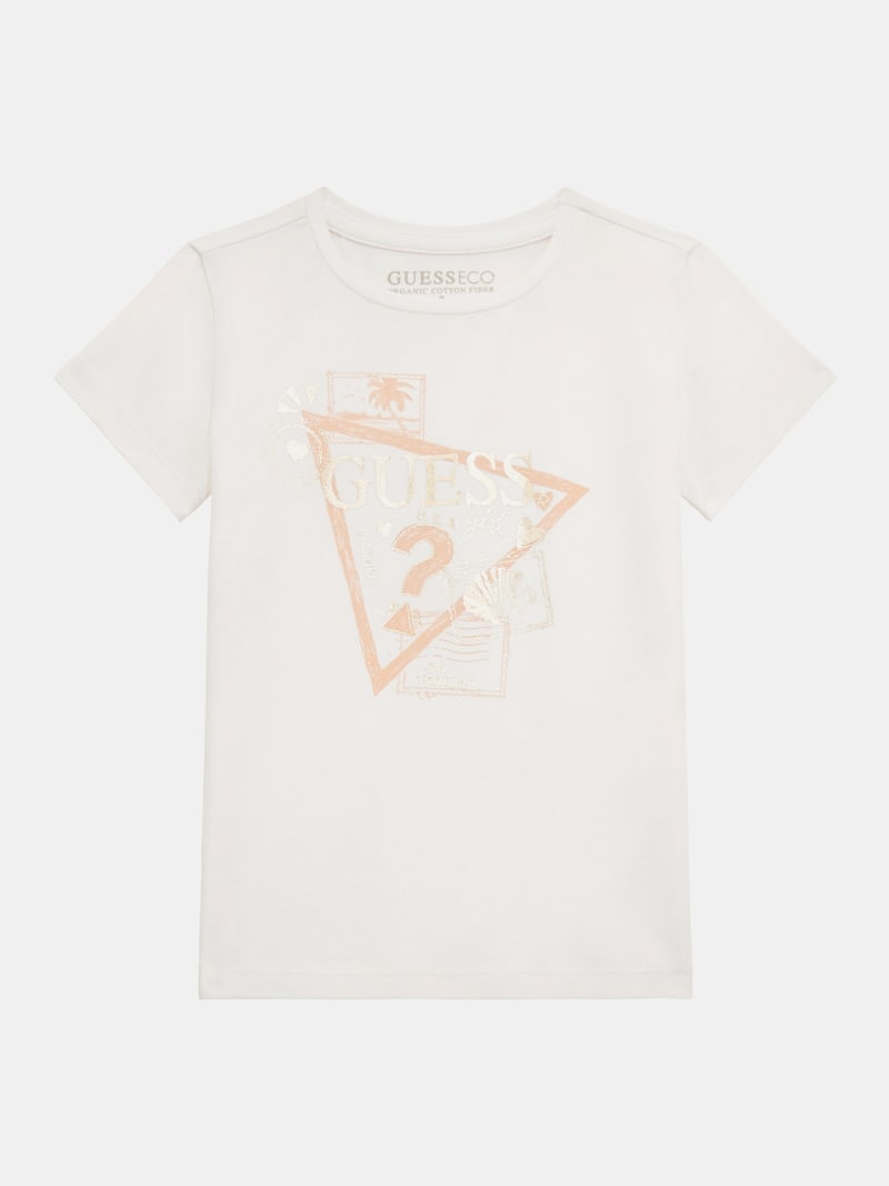 T-shirt stretch com logótipo na frente