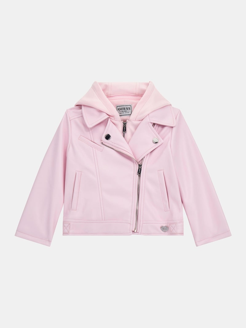 GUESS Kids Blouson de motard en similicuir Fille