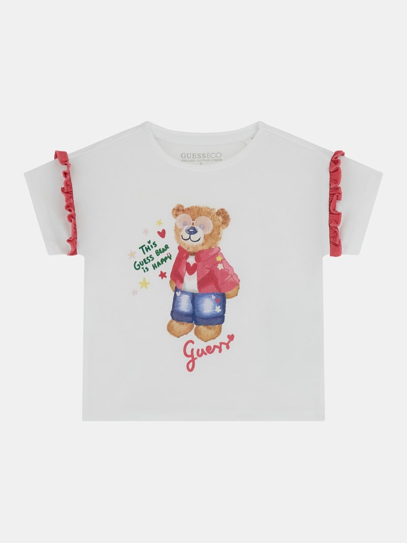 Guess T-Shirt Manica Corta Per Bambine E Ragazze, In Jersey Elasticizzato Biologico, Logo Foil Print, Silhouette Corta