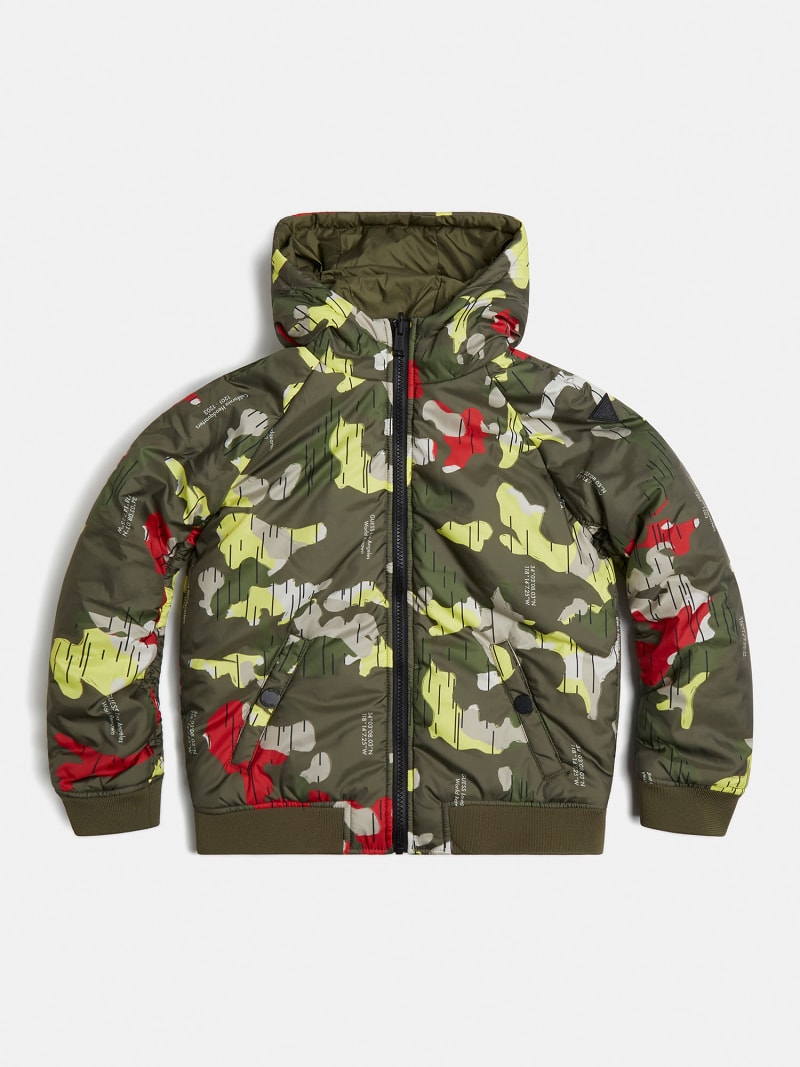 Hooded reversible puffer