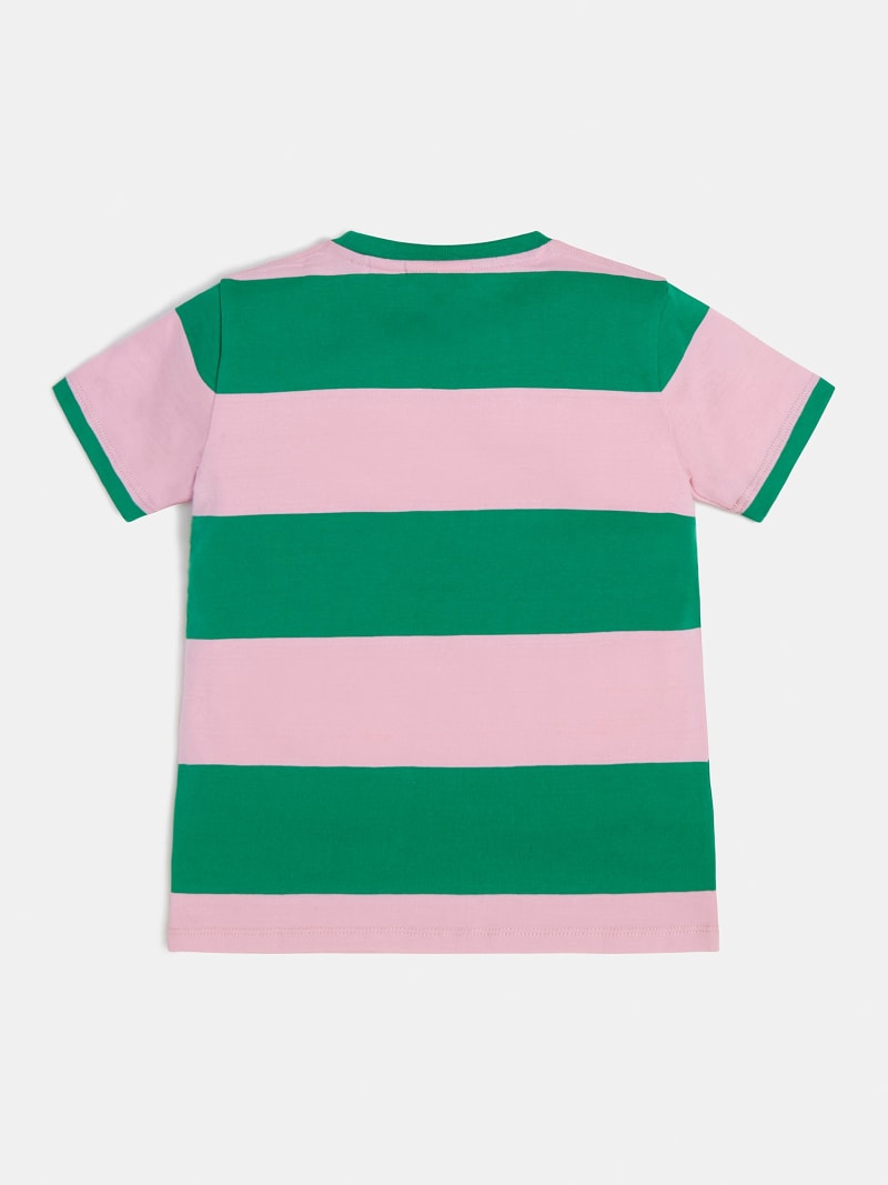 Pink striped guess t shirt cheap