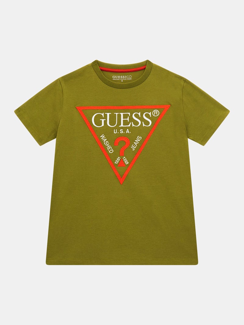 T-shirt z wyszywanym trójkątnym logo