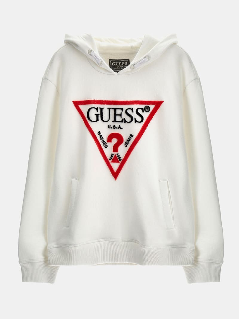 Guess triangle logo sweatshirt hotsell
