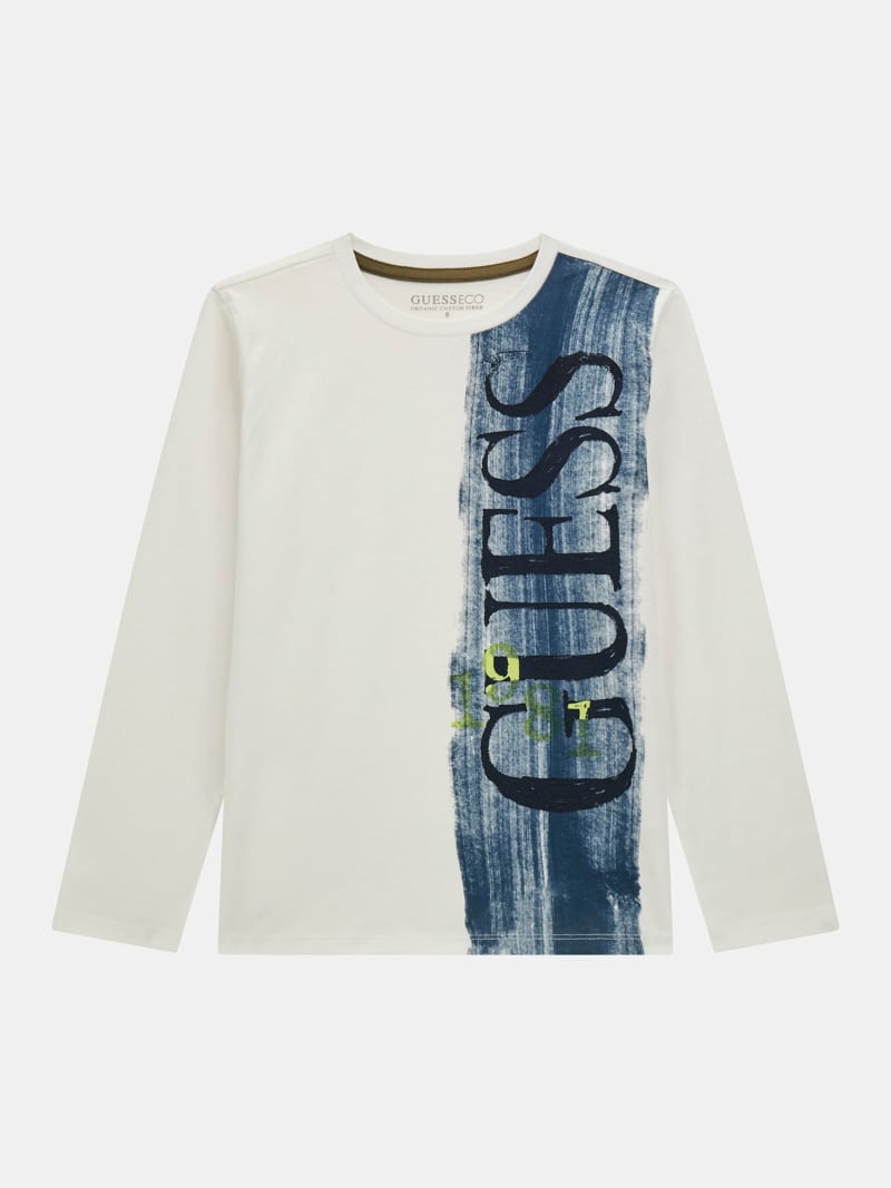 GUESS Kids Logo desenli t shirt Delikanl