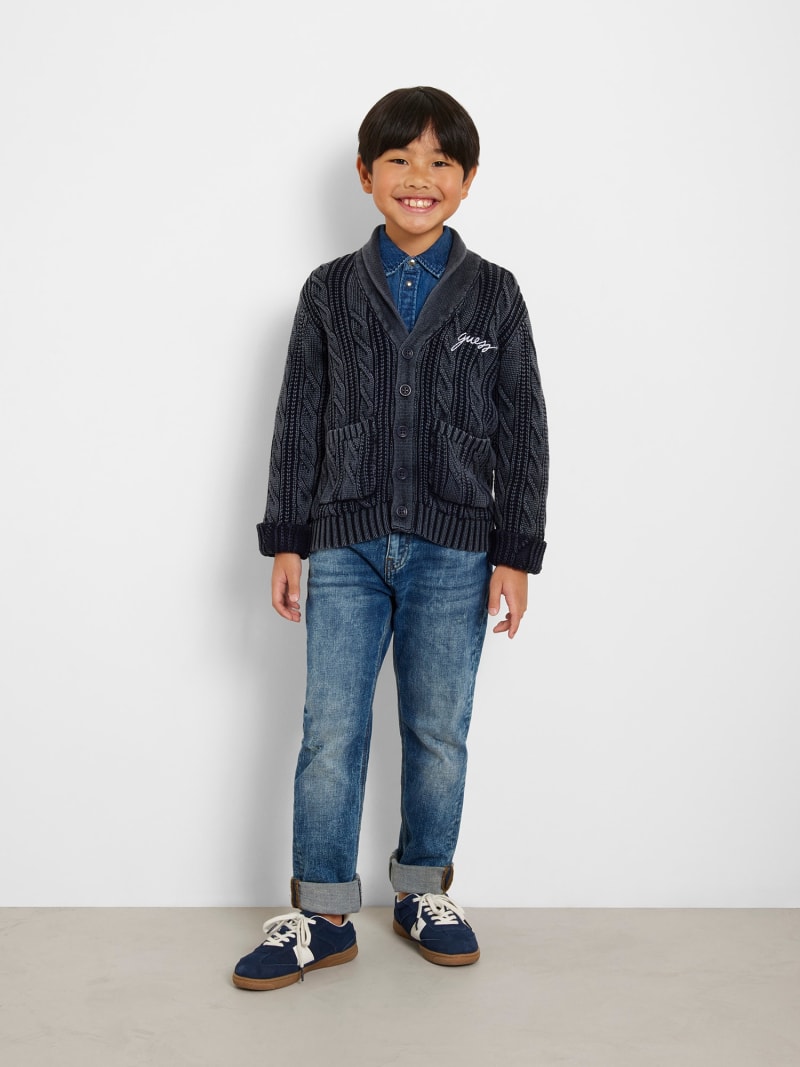 GUESS Kids Cardigan in maglia a trecce Bambino