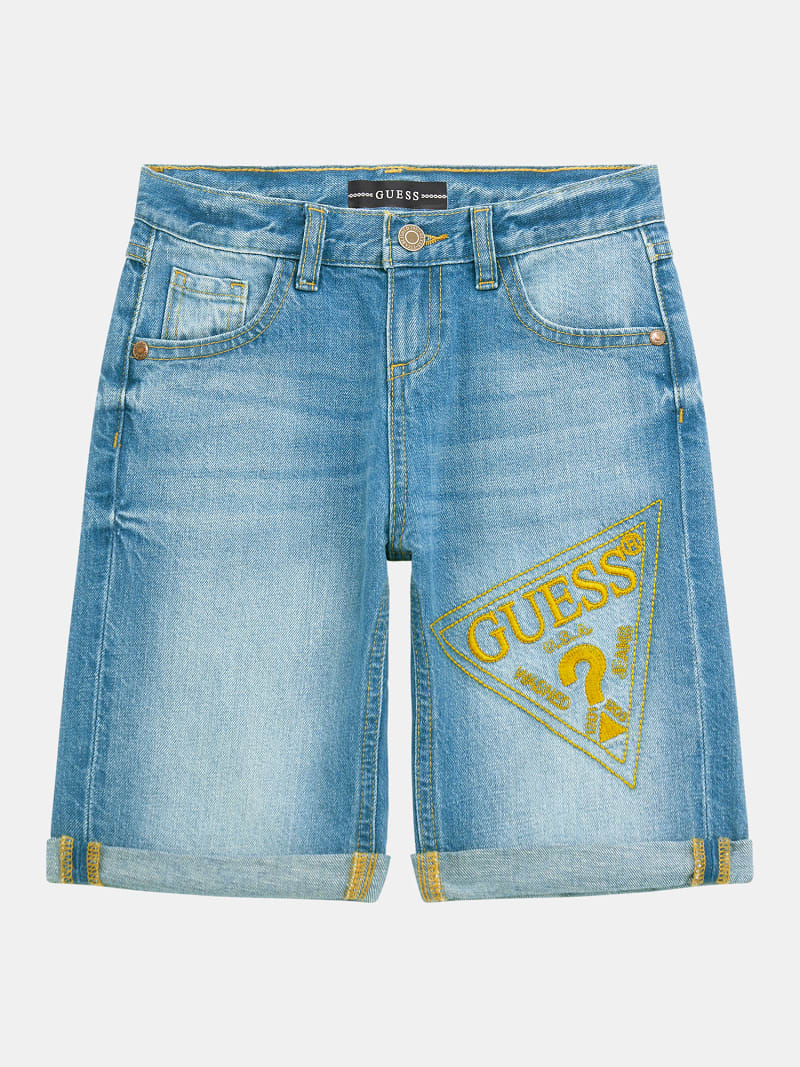 Short jean broderie