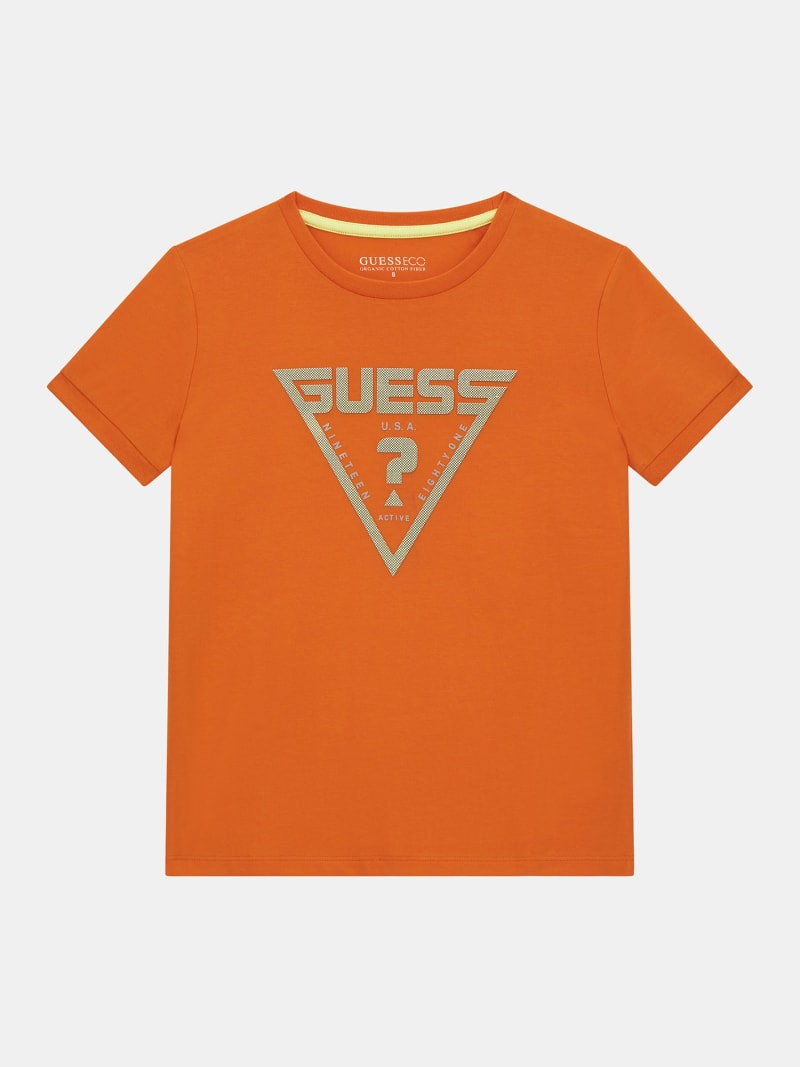 Stretch T-shirt met driehoek logo