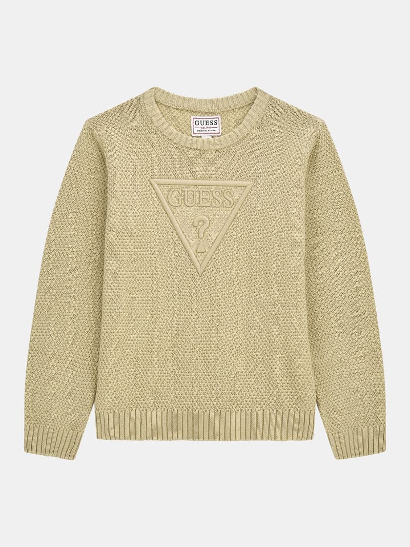 Front logo embroidery sweater