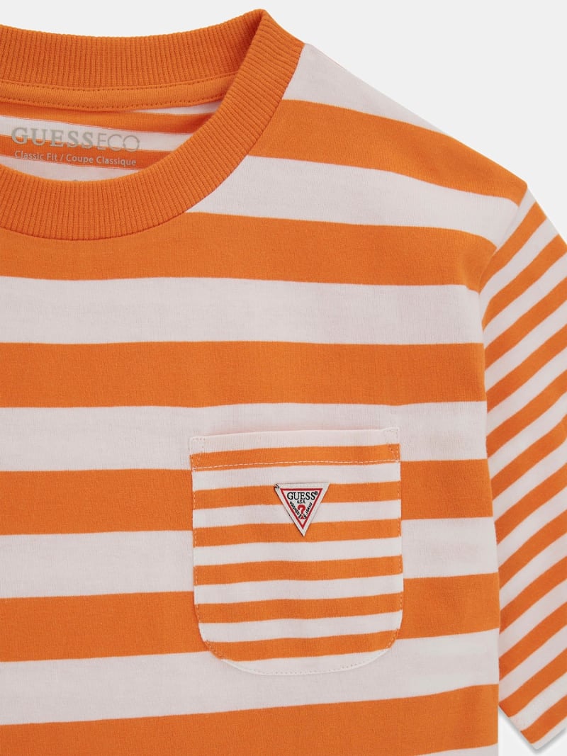 T-shirt manches courtes garçon en coton bio orange - nectarine | TAO