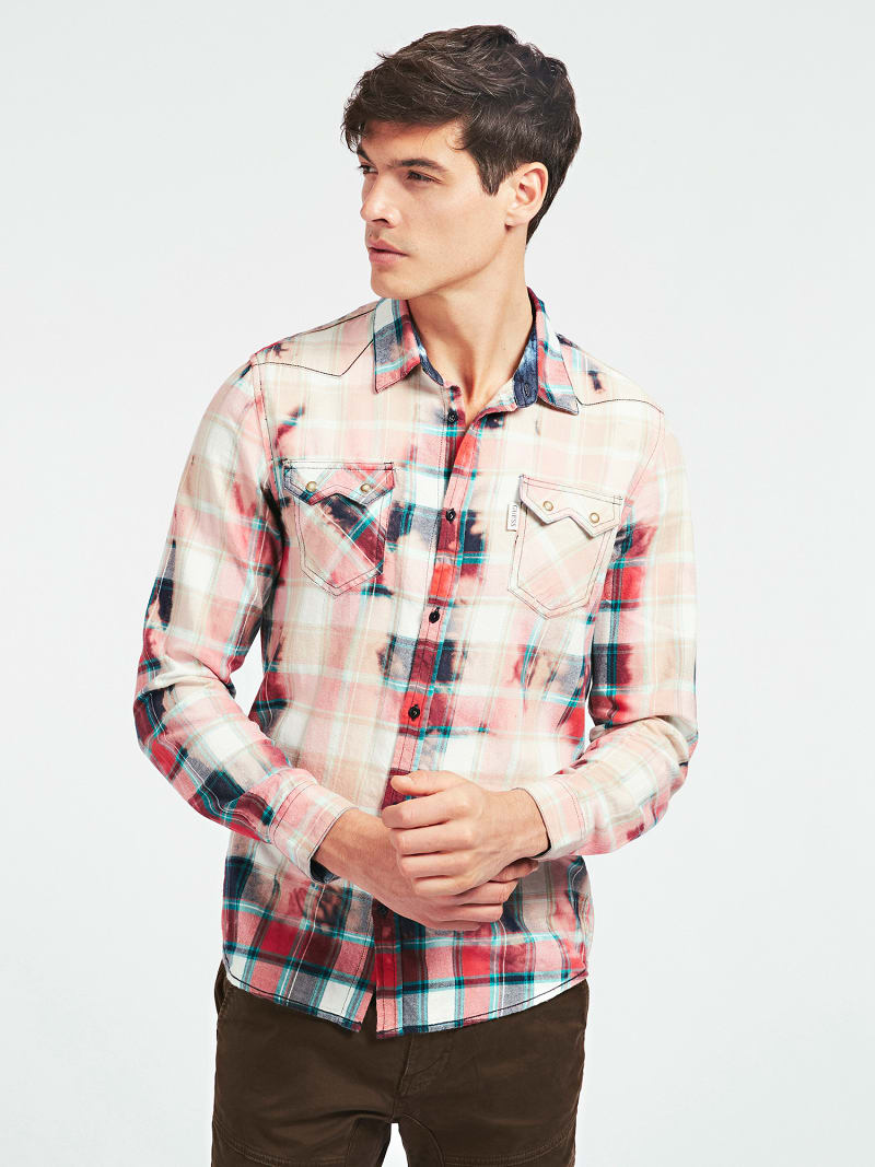 Camicia Motivo A Quadri Shop Online Ufficiale Guess