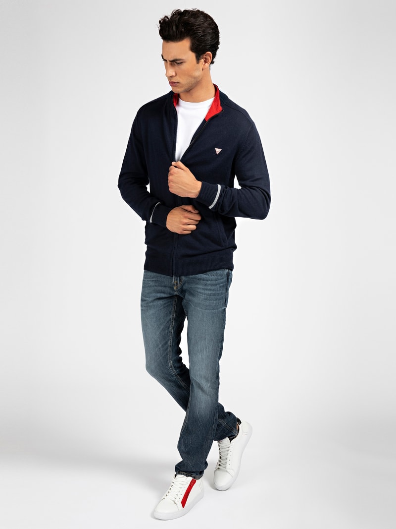 Wollmix Cardigan Mit Hohem Kragen Guess Offizieller Online Shop