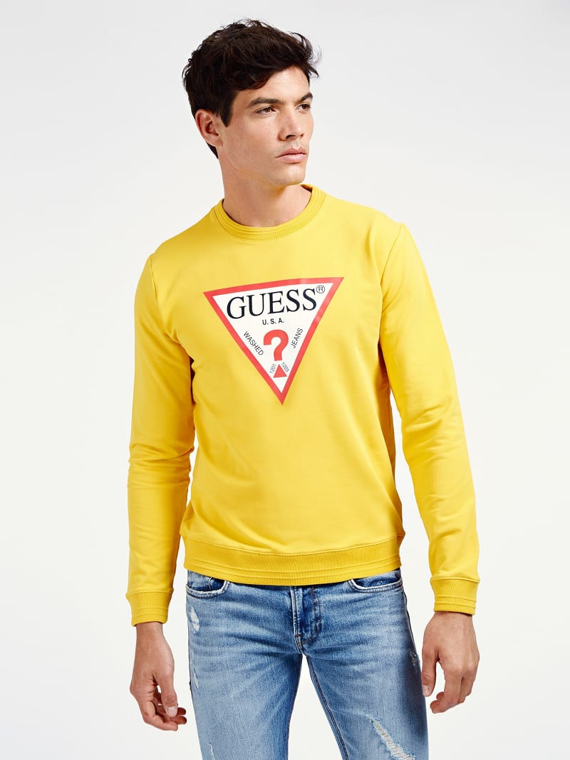 guess triangle logo hoodie