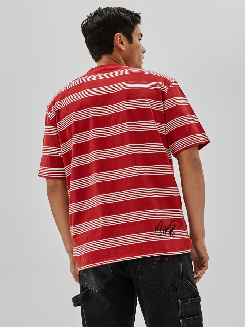 Guess striped shirt hot sale red