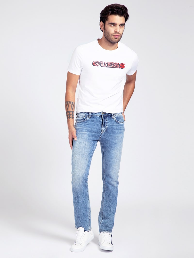 コンビニ受取対応商品 Guess 韓国大人気 Men S White Crop Straight Pants 海外正規品 Grupovegadiaz Com