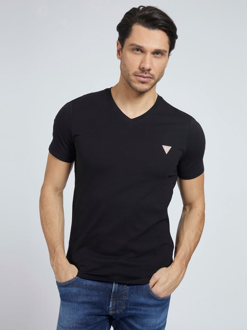 Guess v neck t shirt mens Clearance