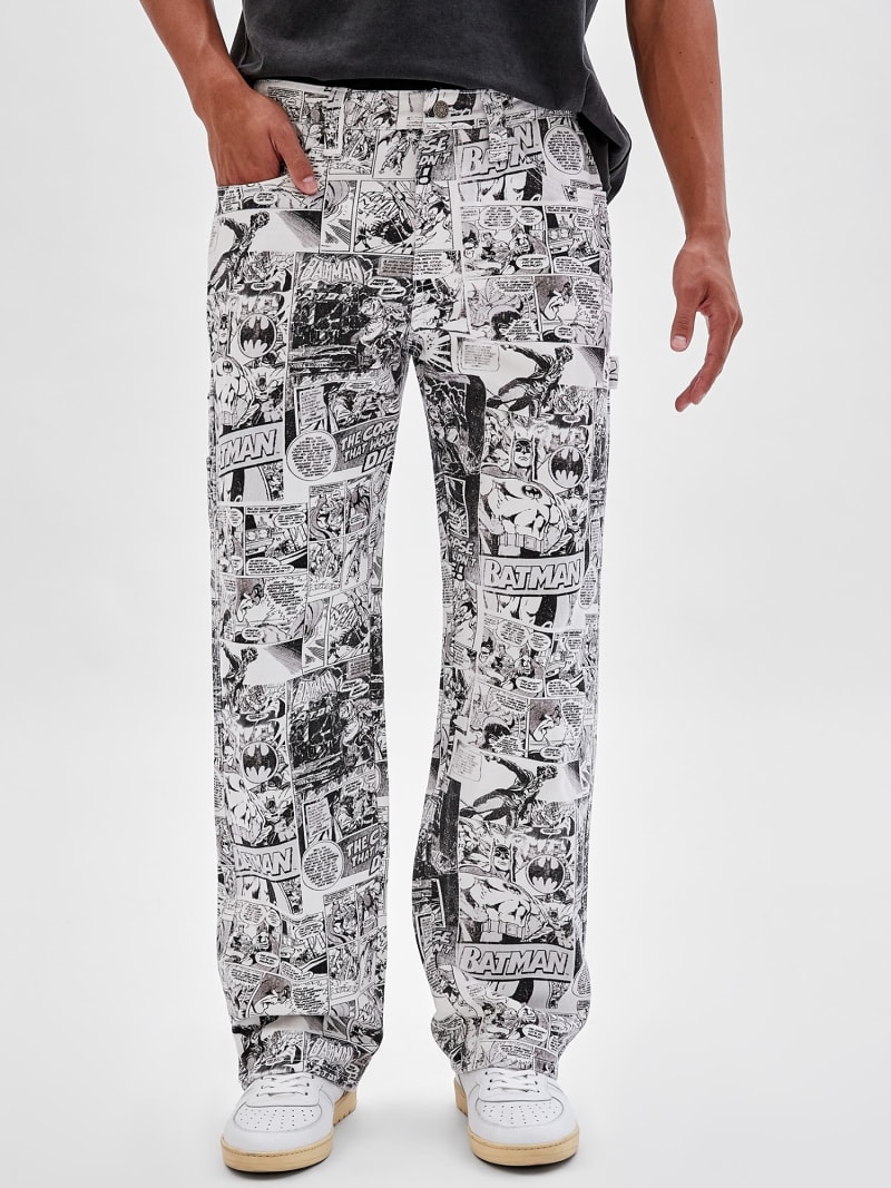 Denimowe spodnie z printem z komiksu Batman