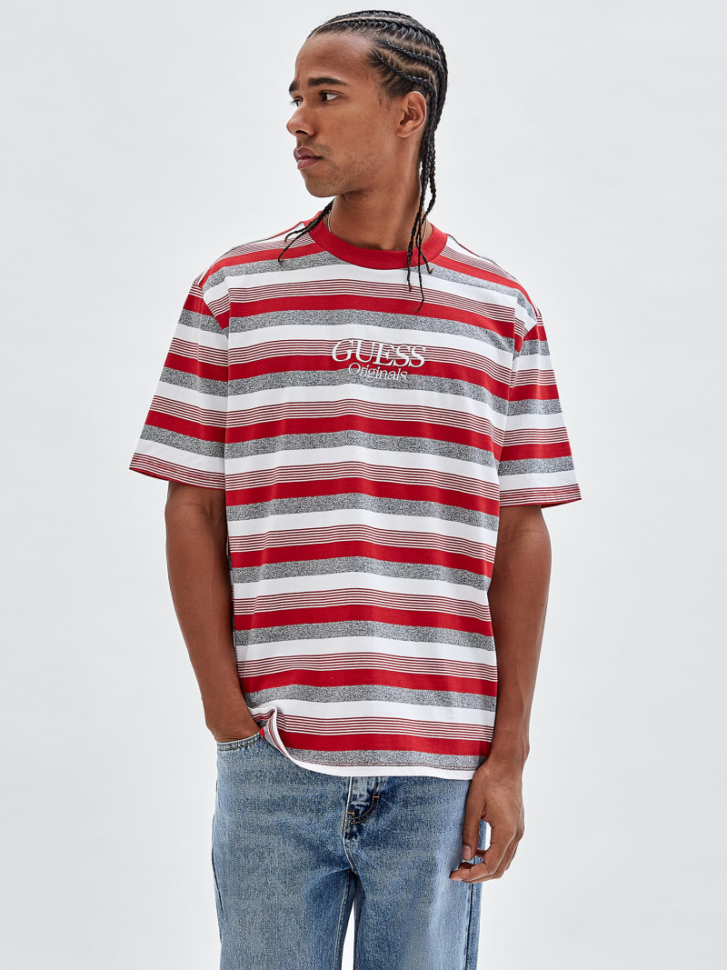 Guess rexford stripe discount tee