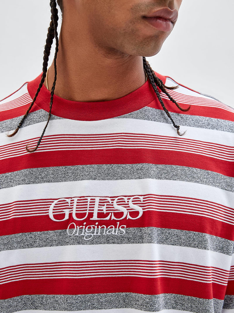 Guess t shirt herr striped online