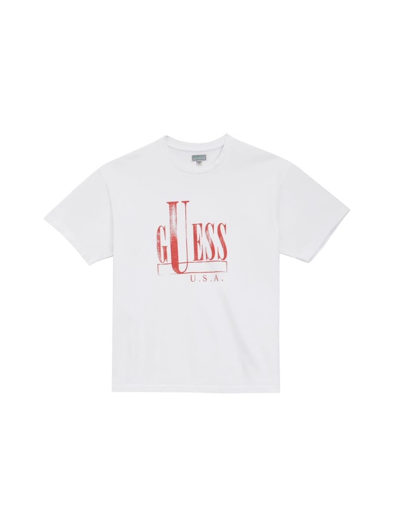 T shirt guess blanc best sale