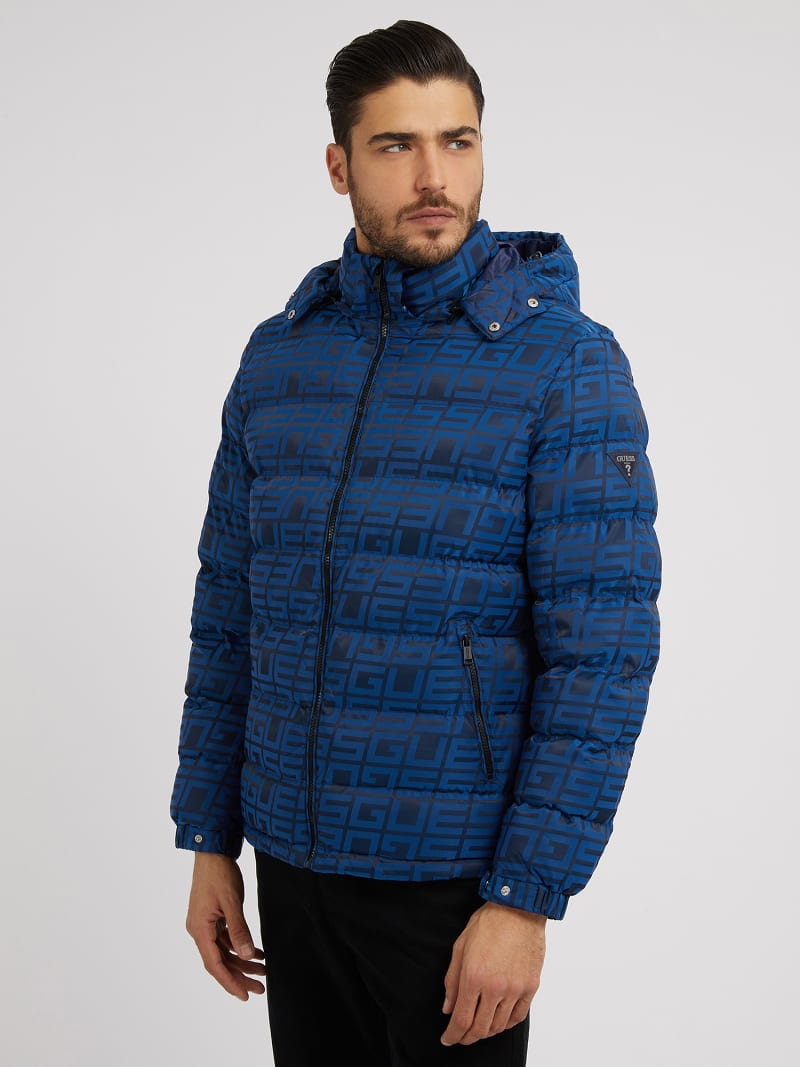 Casaco puffer logo all over