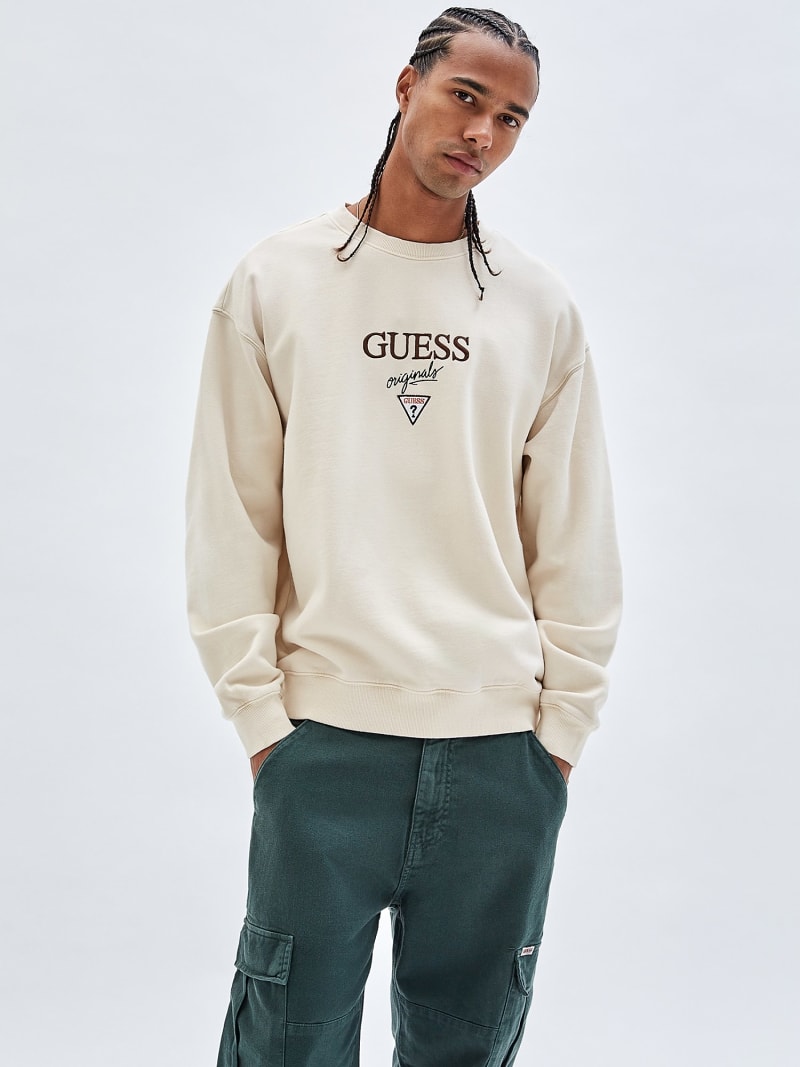guess originals ecru crewneck sweatshirt
