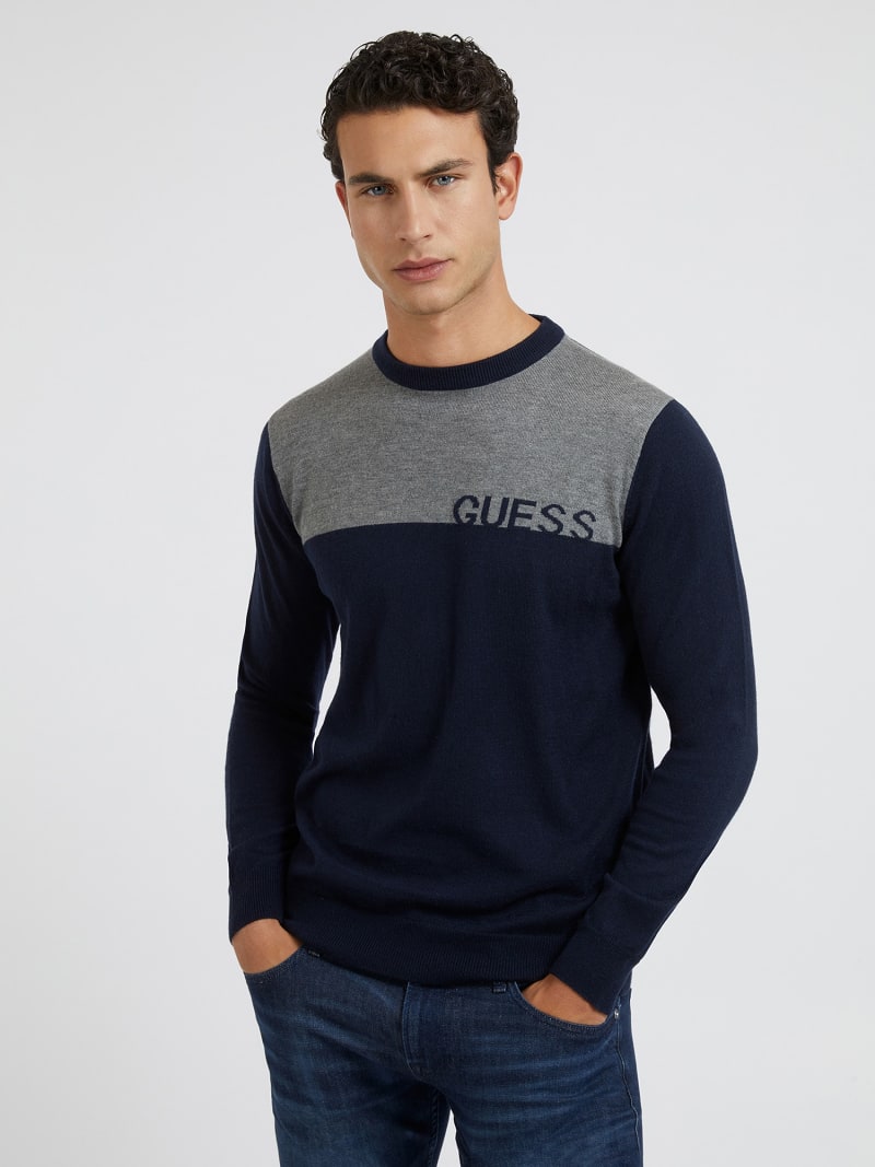 Maglione color block Uomo | GUESS® Sito Ufficiale