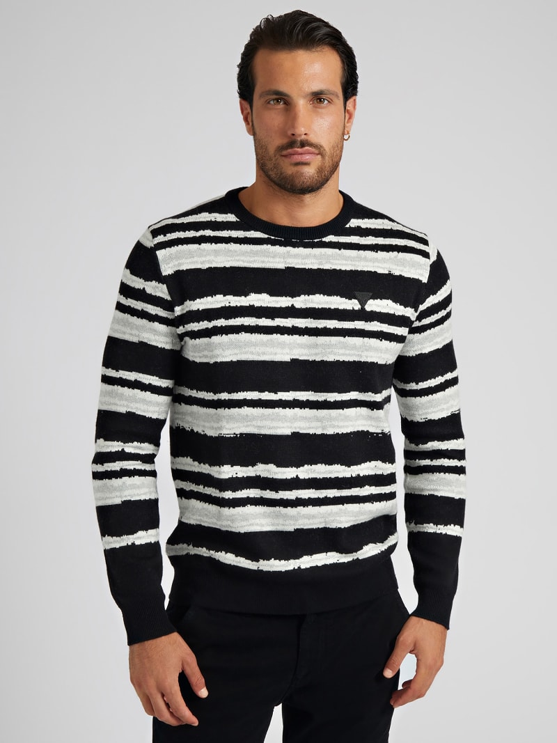 Streifen-Pullover Wollmischgewebe