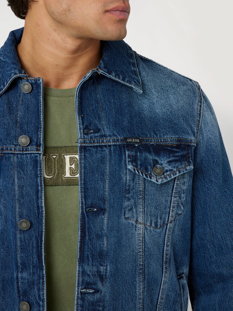 Guess jean jacket mens store
