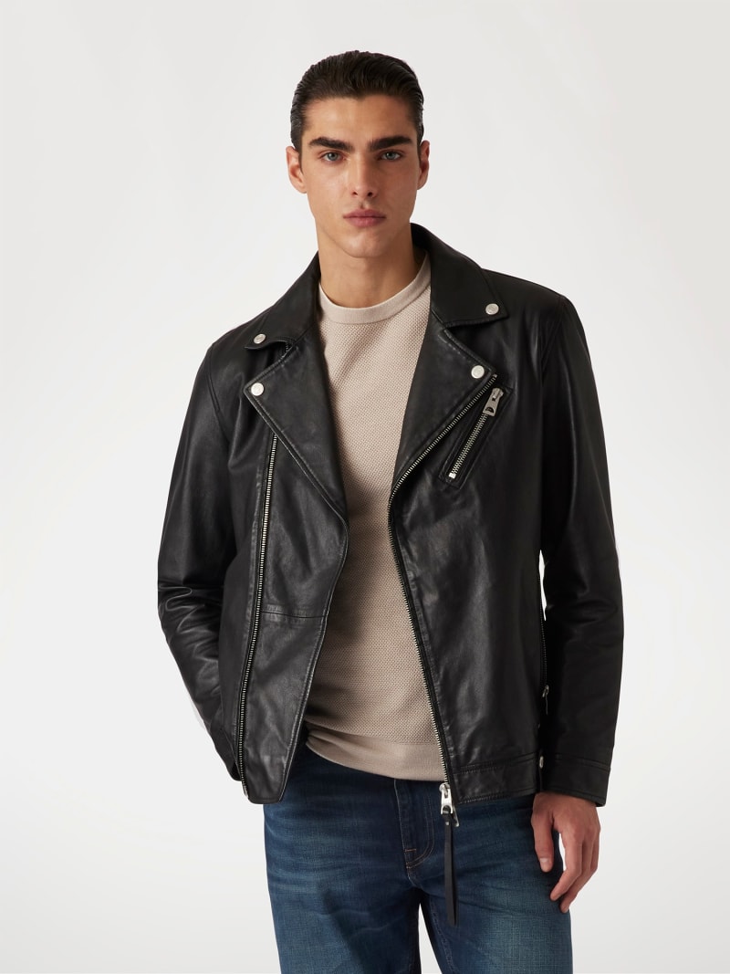 Guess real leather clearance jacket
