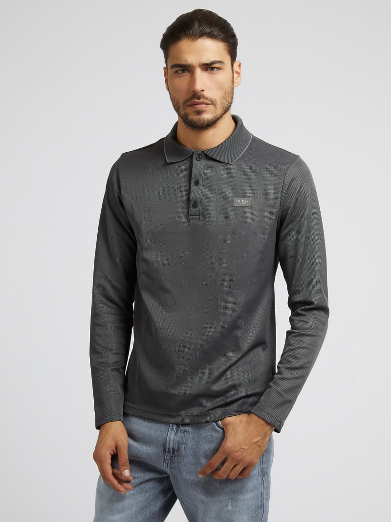 Guess long sleeve polo shirt hot sale