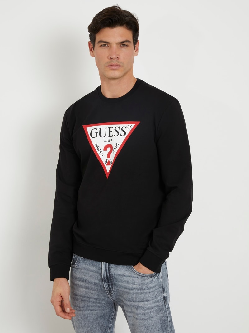 Guess triangle logo hoodie cheap