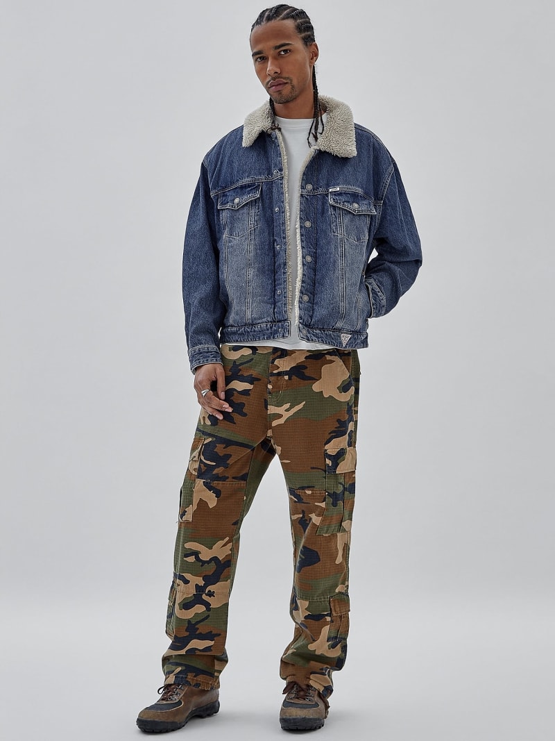 Giacca di jeans con pelliccia uomo cheap