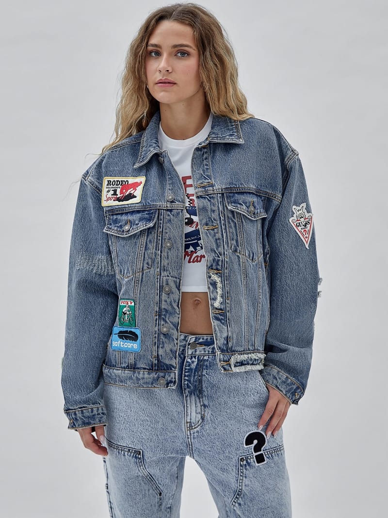 Jaket jeans full patch on sale