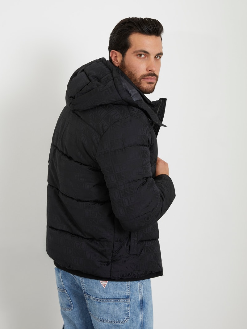 GUESS All over logo puffer
