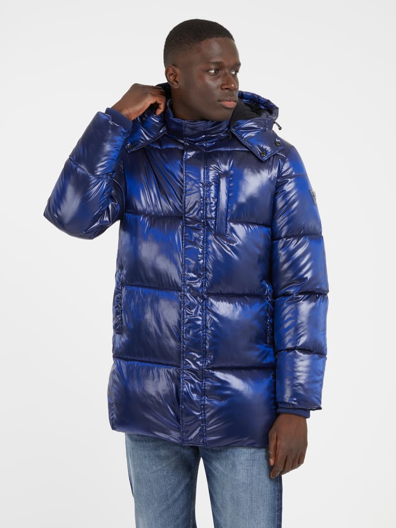 Guess shiny puffer jacket mens on sale