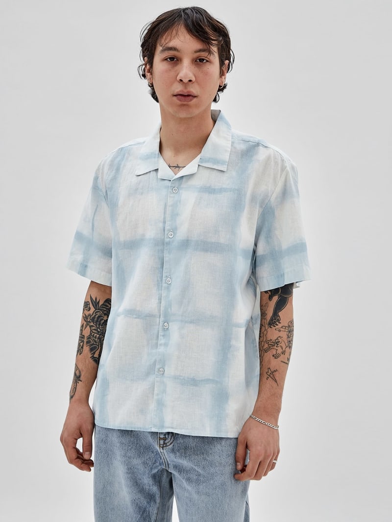 GUESS Camisa con estampado de cuadros Hombre