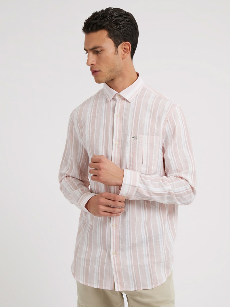 Guess pink striped shirt online