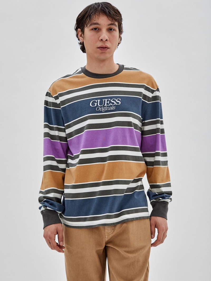 Guess originals ashton striped crew tee store