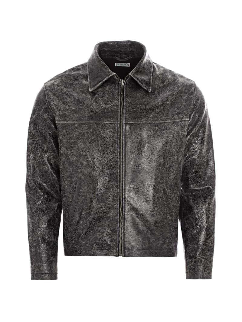 Crackle leather jacket
