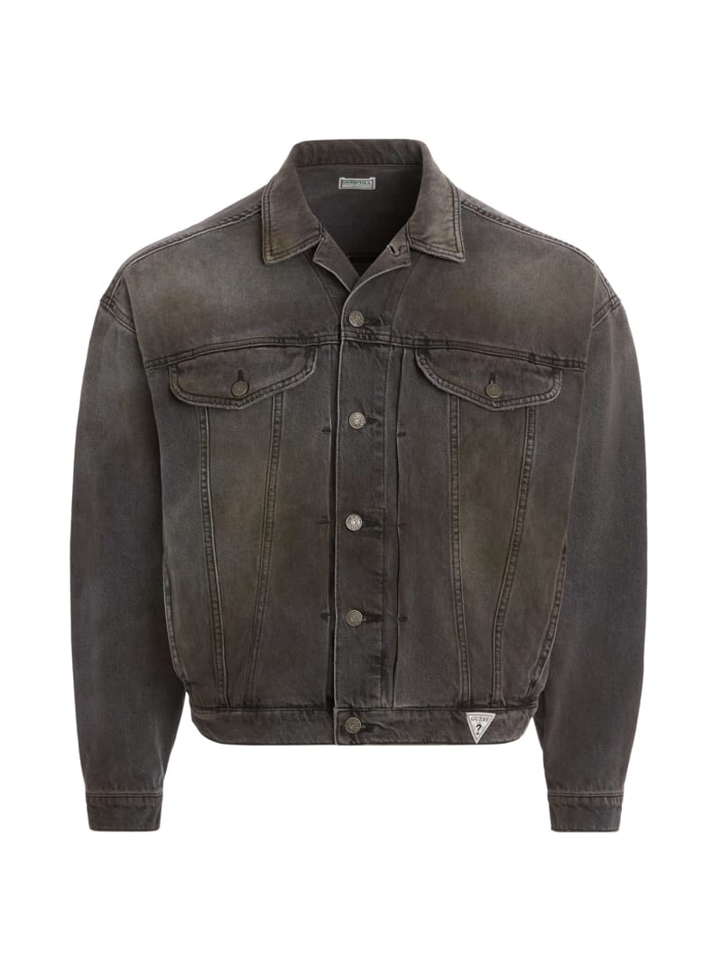 Black denim jacket shop guess