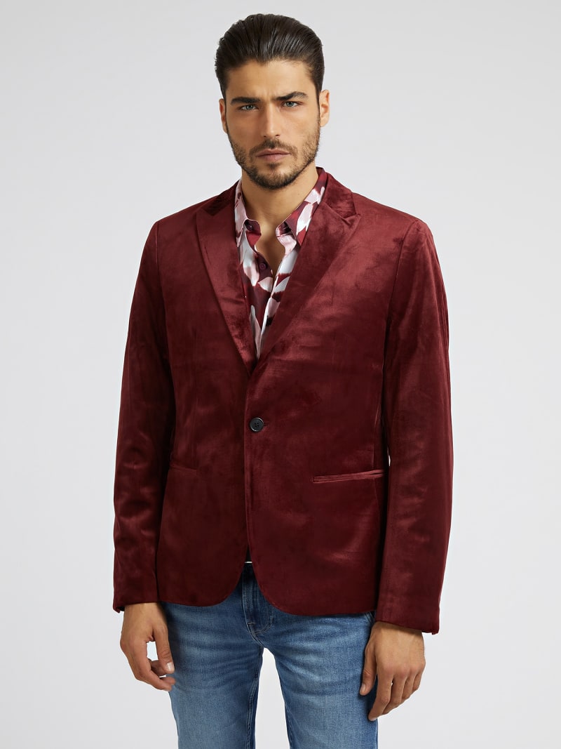 Regular fit velvet blazer GUESS® Official site